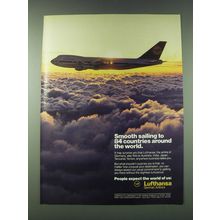 1989 Lufthansa Airlines Ad - Smooth sailing to 84 countries around the world