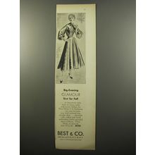 1950 Best & Co. Five-Thirty P.M. Fashions Dress Ad - Big-evening glamour first