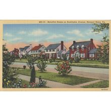 Beautiful Homes On Huntington Avenue Newport VA Postcard