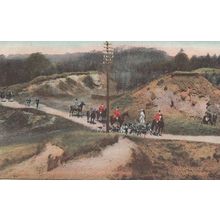 North Cotswold Hounds Cover Broadway Antique Hunting Postcard