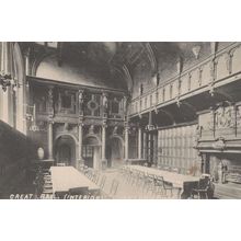 Charterhouse School Great Hall Interior Old Postcard