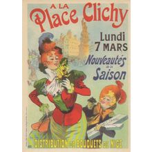 A La Place Clichy Nice French France Lundi 7 Mars Poster Postcard