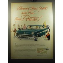1957 Pontiac Car Ad - Wherever there's youth and fun there's Pontiac
