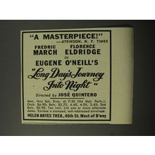 1956 Long Day's Journey into Night Play Ad - A Masterpiece