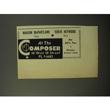 1956 The Composer Club Ad - Marion McPartland Trio Eddie Heywood Trio