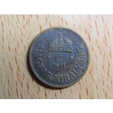 Hungary 1931 2 Filler Coin