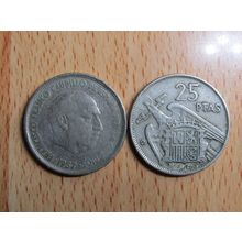 Spain 1959 Franco 1957-59* 25 Peseta Coin