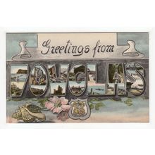 Greetings from Douglas Postcard Isle of Man IOM Milton Glazette Series