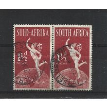 SouthAfrica.SG129 1 1/2d Hermes (Brown Red) Pairs.Fine Used.Aug25