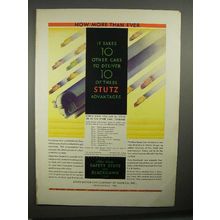 1929 Stutz and Blackhawk Car Ad - Advantages!