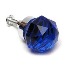 SMALL Dark Blue Solid Crystal Glass DrawerDoor Pull
