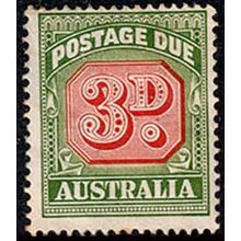 Australia 1958 Postage Due 3D Used Stamp No. wmk