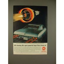 1965 AC Spark Plug Ad w/ Chevy II Super Nova Car!