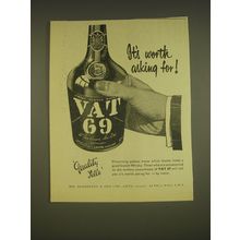 1955 Vat 69 Scotch Ad - It's worth asking for