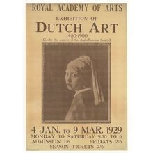 Johannes Vermeer 1929 London Exhibition Of Dutch Art Painting Postcard