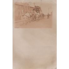 Antique Horse & Cart Coach Trip & Conductor RPC Postcard