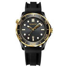BINBOND B2820 Luminous 30m Waterproof Men Sports Quartz Watch, White Steel Black