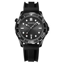 BINBOND B2820 Luminous 30m Waterproof Men Sports Quartz Watch, White Steel Black