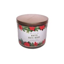Bath & Body Works Winter White Woods 3 Wick Candle 14.5 oz Cedarwood Cashmere