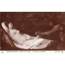 Vecelli Et La Titien Museum De Louvres Jupiter Antiope Antique Painting Postcard