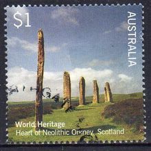 Australia 2005 World Heritage Sites - J.I. with UK - Orkney, Scotland $1 Used