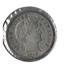 1912 US Silver Barber Dime AU/UNC Unc Grey Sheet $110.00