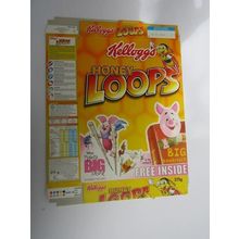 Kelloggs 2003 Honey Loops Creature Comforts Empty Cereal Box