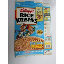 Kelloggs Rice Krispies 1998 Doodle Bubble Empty Cereal Box 295g