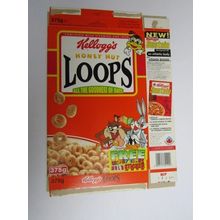 Kelloggs Honey Nut Loops 1996 Looney Tunes Empty Cereal Box 375g Box only