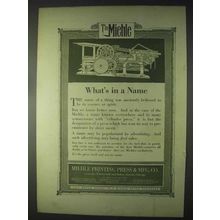 1922 Miehle Printing Press Ad - What's in a Name?