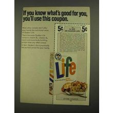 1968 Quaker Life Cereal Ad - Know What's Good For You