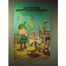 1989 General Mills Lucky Charms Ad - Can you solve Lucky's charm challenge?
