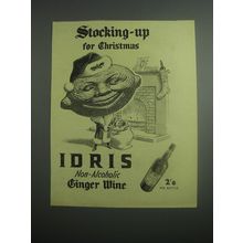 1948 Idris Non-alcoholic Ginger Wine Ad - Stocking-up for Christmas