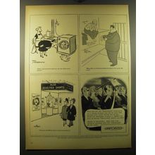 1950 Cluett, Peabody & Co Sanforized Fabric Ad - cartoons by: Henderson, Cobean