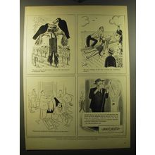 1950 Cluett, Peabody & Co Sanforized Fabric Ad - cartoons by: Wolfe, Syd Hoff
