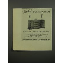 1953 Fancher Buckingham Buffet Advertisement