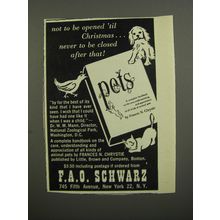 1953 F.A.O. Schwarz Advertisement - Pets Handbook by Frances N. Chrystie