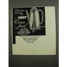 1953 Cory Crown Jewel Coffee Maker Ad - Of course we have it!