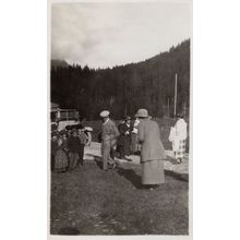 Family Outing at Pondoi Pass Italy 1924 Classic Car RPC Old Postcard