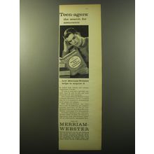 1960 Merriam-Webster New Collegiate Dictionary Advertisement - Teen-agers