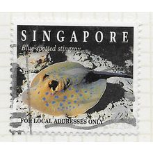 SINGAPORE 1994 LIFE IN CORAL REEF BLUE SPOTTED STINGRAY FISH LOCAL POST SHEET