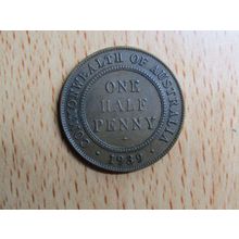 Australia 1939 1/2d Half Penny Coin