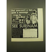 1961 Surinam Tourist Bureau Ad - Get yourself a hat without a message