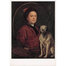William Hogarth The Painter & His Pug Painting Postcard (1)