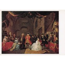 William Hogarth A Scene From The Beggars Opera Painting Postcard