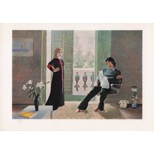 David Hockney Mr & Mrs Clark & Percy Tate Gallery Painting Postcard