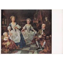 William Hogarth The Graham Children Painting Postcard