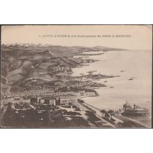 Côte d'Azur à voi d'Aeroplane de Nice à Menton, c.1920 - Giletta CPA