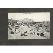 Postcard Sussex Worthing Beach and Pavilion 1932