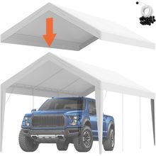 VEVOR Carport Replacement Canopy Cover 10 X 20 Ft, Garage Top Tent Shelter Tarp